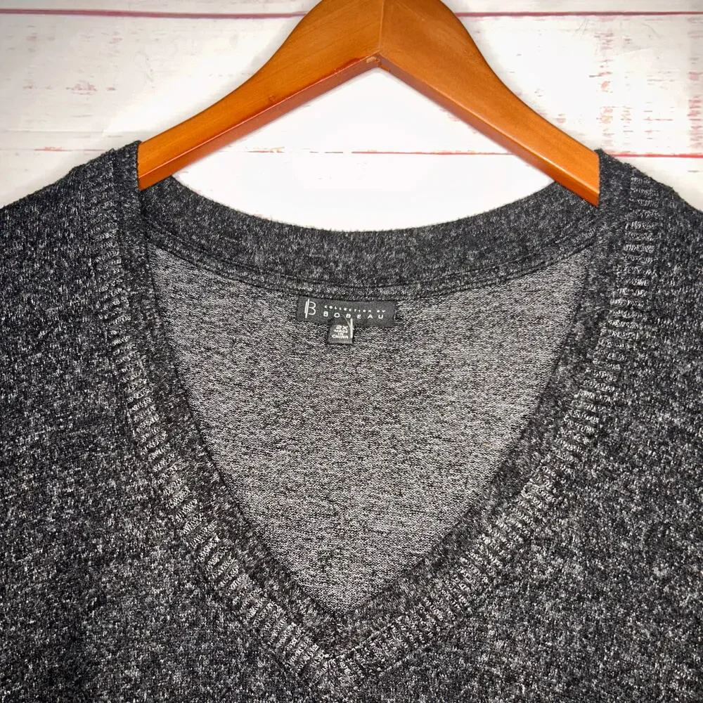 Bobeau Brush Knit Gray Long Sleeved Dress | Women’s 2X - Picture 3 of 5